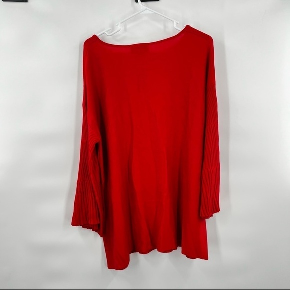 Lane Bryant long sleeve red sweater top size 14/16 boatneck wide sleeve - Picture 5 of 10